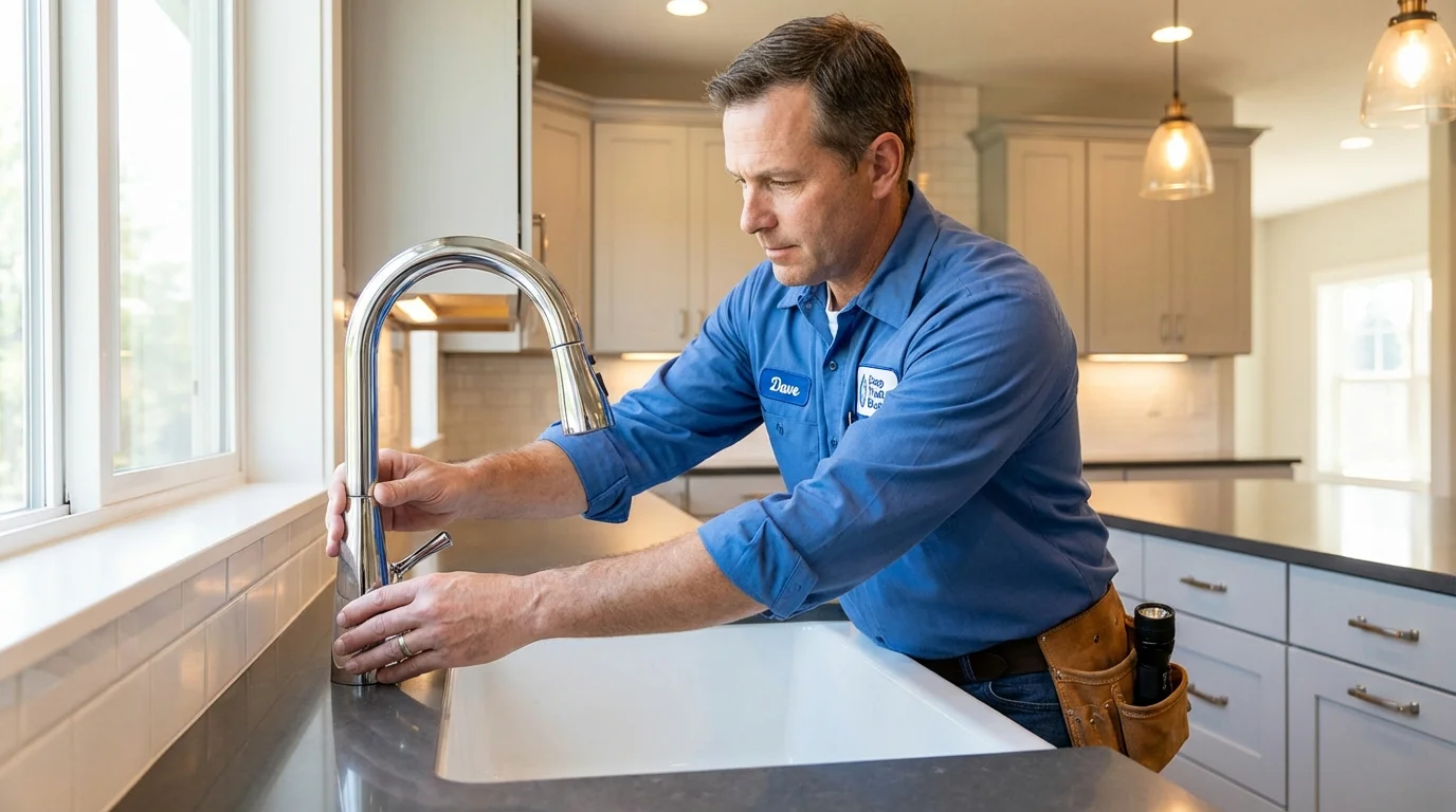 Kitchen faucet installation by Johns Plumbing LLC in Ahoskie