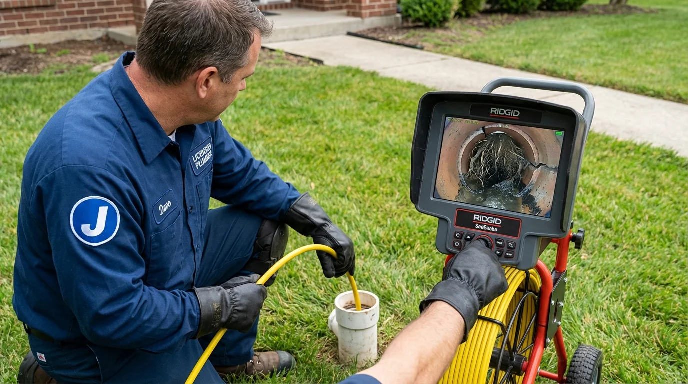 Sewer camera inspection being performed by Johns Plumbing LLC in Ahoskie